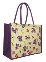 Polka Dot Printed Jute Handbags,