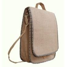 herringbone jute promotional conference bag