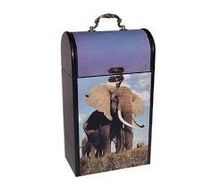 elephant printed wine case