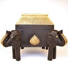 wooden hand painted Elephant choki/stool