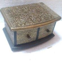 Wooden Metal square jewellery case