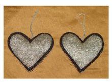 Heart Shape Bead Embroidery Christmas Decoration Hanging