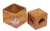 Square Shape Tea Light Soapstone Holder