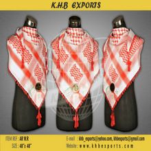 Shemagh White Red Scarf