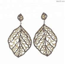 Filigree Design Silver Diamond Earring