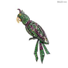 Gemstone Bird Parrot Pendant