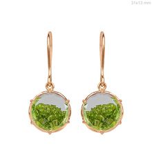 Gold Crystal and Baguette Cut Peridot Shaker Earring