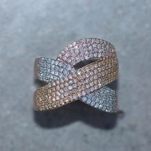 Natural Pave Diamond Cross Ring