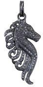 Silver Pave Diamond Horse Pendant