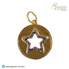 Silver Pave Diamond Star Pendant Religious Jewelry