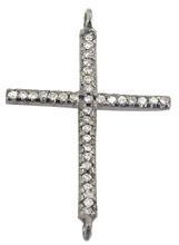 Sterling Silver Jewelry Diamond Cross Connector Finding