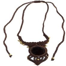 Stone beaded cord neckalce jewelry