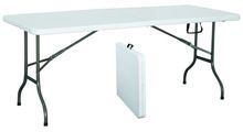 Rectangular plastic table folding