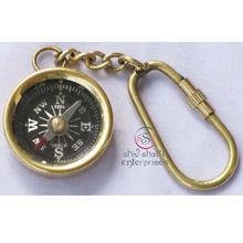 Bras Key Chain With Compass