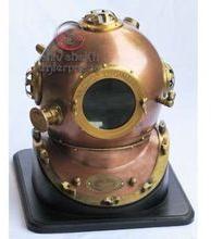 Diving Helmet With Wooden Base