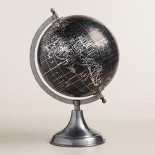 Black Globe on Silver Stand