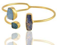 Apatite Brass Cuff Bracelet