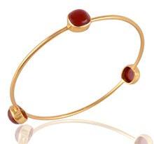 Gemstone Gold Plated Brass Bangle Jewelry