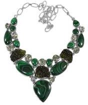 Malachite Multistone 925 Sterling Silver Necklace