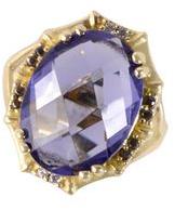 Natural Purple Stone And White Cubic Zirconia