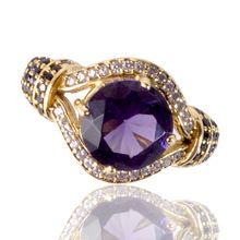 Purple Stone And White Cubic Zirconia