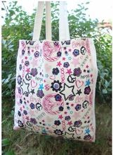 Owl Love natural cotton tote bag