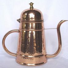 Copper hammered finis water kettle