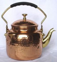 Copper polished hammered finish kettle