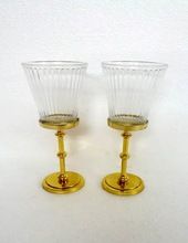 GLASS AND METAL COCKTAIL WINE GOBLET