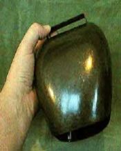 GREEN PATINA METAL COW BELL