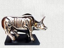 SILVER PLATED BULL STATUE