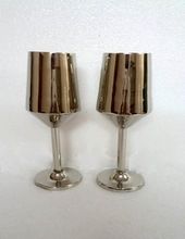 SMOOTH SILVER PLATED WINE GOBLET
