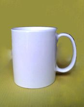 White printed ceramic mug