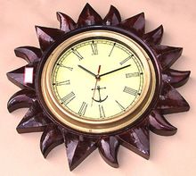 Wood carved wall clock