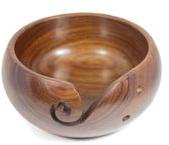 wooden yarn bowl