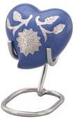 Blue Sunflower Heart Keepsake Urn