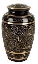 Engraved Design Brass Cremation Urn