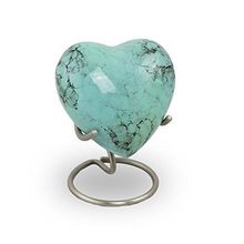 Marble Blue Cremation Keepsake Heart Urn