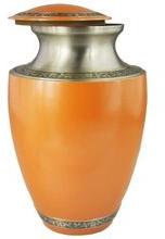 Orange Aluminum Cremation Urn