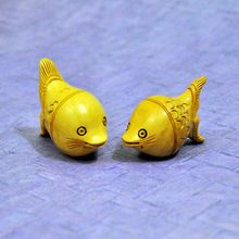 Hand made wood figurines carving fish