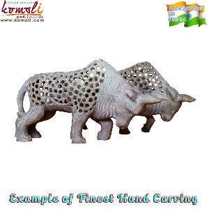 Handmade stone carving bull statue