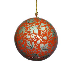 Red silver hand painted 2018 Christmas ball bauble crafts
