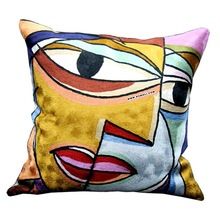 Right Wing hand knit picasso cushion cover
