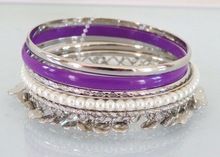 purple and Silver coin imitation bracelet