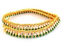 Rajwada style Kundan Gold Plated Anklet