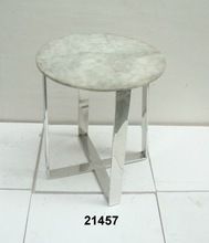Center Steel Table With Marble Top