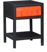 Iron Nightstand Wooden Bedside