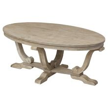 Rustic Wooden Oval Top Coffee Table