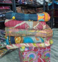 Cotton Printed Vintage Kantha Quilt