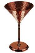 Copper Hammered Martini Glass